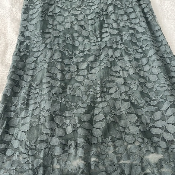 Garnet Hill Lace Overlay Floral Leaf Dress Size 12 - Picture 8 of 8